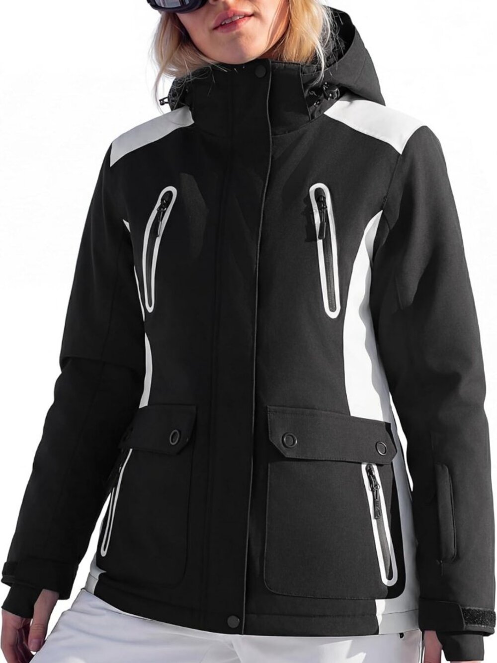 Warm Waterproof Ski Snow Jacket for Women - Fleece Lined, Hooded, Winter Rain